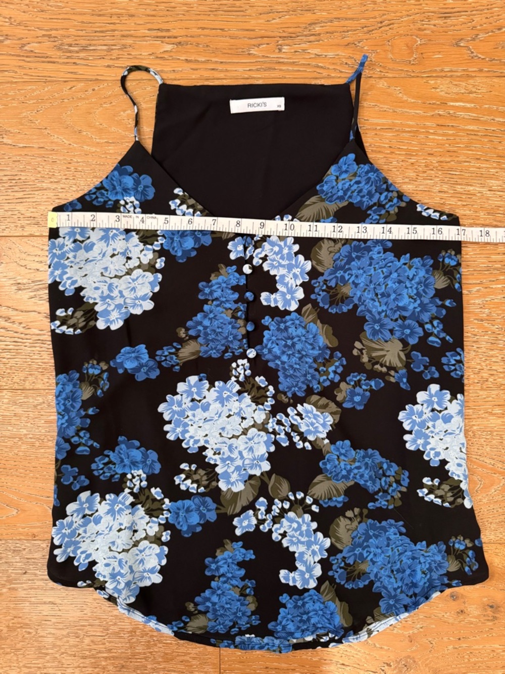 Ricki's Black Camisole with Blue Floral Print - Picture 7 of 10